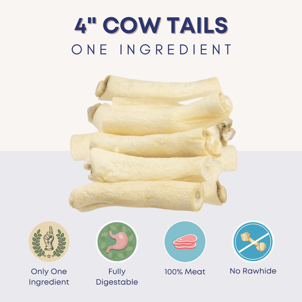 4" Cow Tails for Dogs - Bully Sticks Central